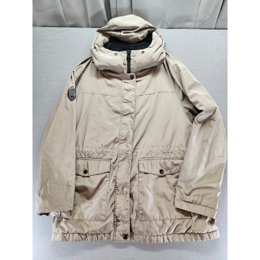 Free Country Mens Tan Khaki Hooded Parka Jacket Fleece Lined Size L